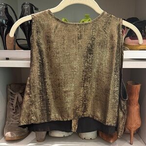 NONchalant Metallic Gold Tank Top